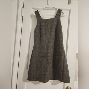 Sheath dress plaid brown